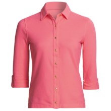Vineyard Vines Cay Shirt - Pima Cotton, 3/4 Sleeve (For Women) in Pink Squid - Closeouts