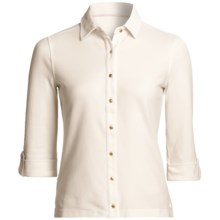 Vineyard Vines Cay Shirt - Pima Cotton, 3/4 Sleeve (For Women) in Vanilla - Closeouts