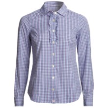Vineyard Vines Launch Plaid Boyfriend Shirt - Ruffled, Long Sleeve (For Women) in Marine - Closeouts