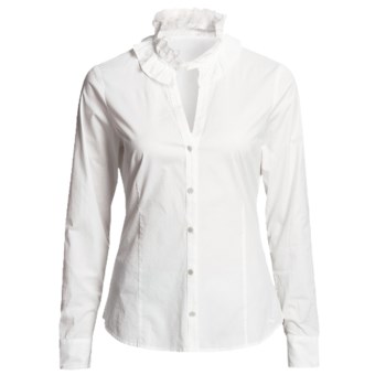 Vineyard Vines Victoria Ruffle Shirt - Long Sleeve (For Women) in White Cap