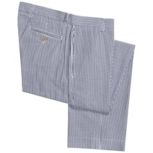 Vintage 1946 Cotton Seersucker Pants - Flat Front (For Men) in Charcoal/White - Closeouts