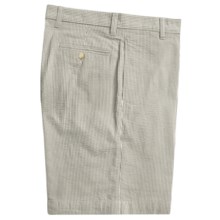 Vintage 1946 Cotton Seersucker Shorts - Flat Front (For Men) in Navy/Cream - Closeouts