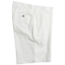 Vintage 1946 Cotton Seersucker Shorts - Flat Front (For Men) in White - Closeouts
