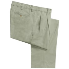 Vintage 1946 Cotton Twill Pants - Pleated Front (For Men) in Sage - Closeouts