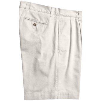 Vintage 1946 Cotton Twill Shorts - Pleated (For Men) in White