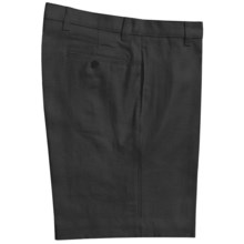Vintage 1946 Linen Shorts - Flat Front (For Men) in Black - Closeouts