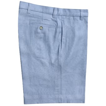 Vintage 1946 Linen Shorts - Flat Front (For Men) in Light Blue