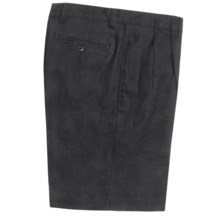 Vintage 1946 Linen Shorts - Pleated (For Men) in Black - Closeouts
