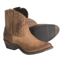 Vintage Luisa Studded Western Zip Boots - Short (For Women) in Tan - Closeouts
