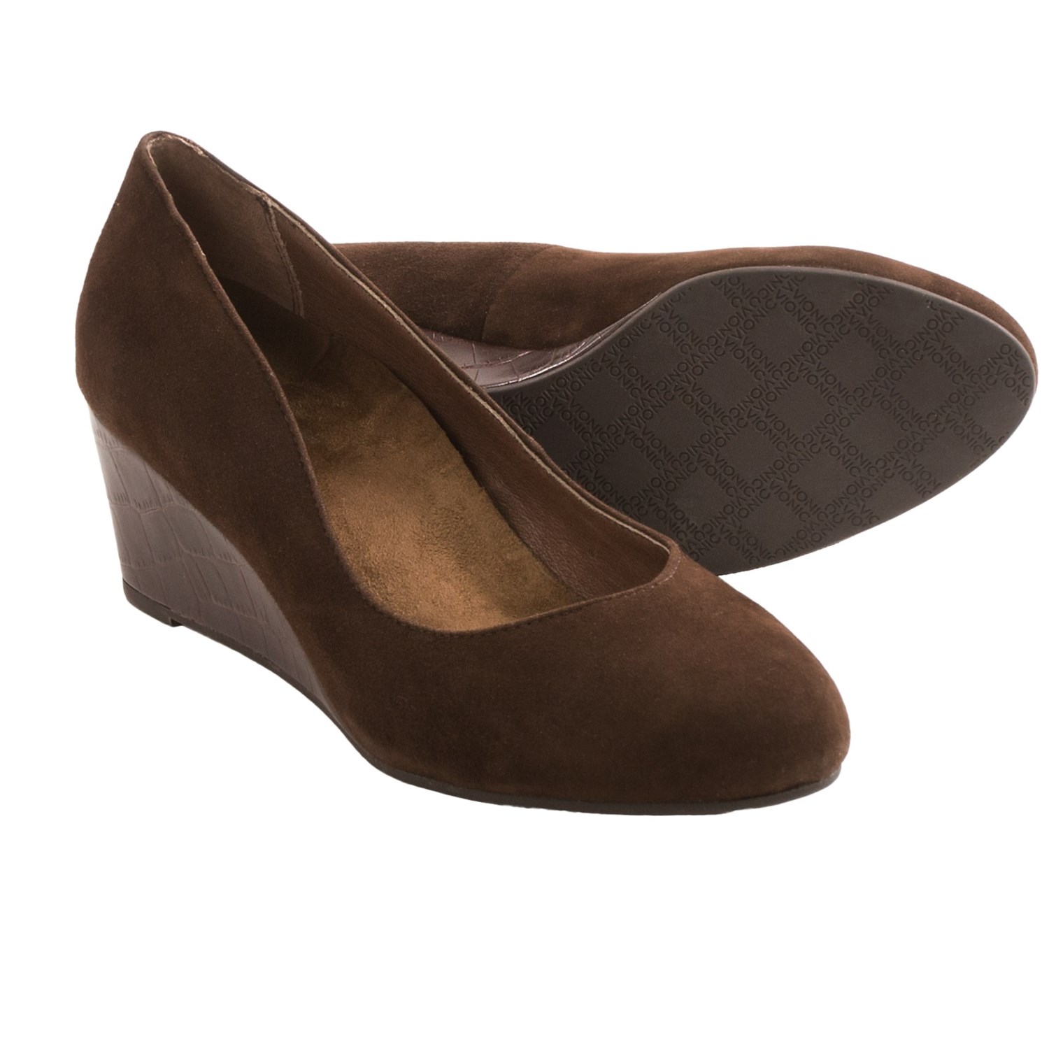 wedge pumps brown