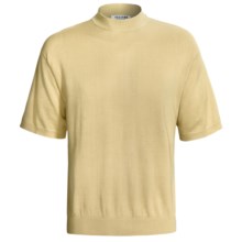 Visitor Silk-Cotton Shirt - Mock Neck, Short Sleeve (For Men) in Gold - Closeouts