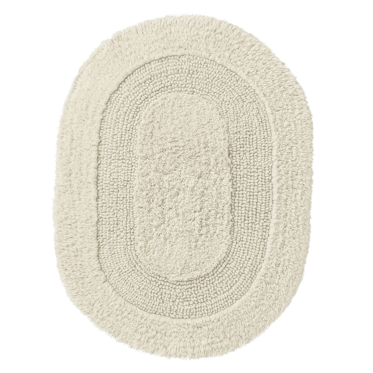 Vista Home Oval Cotton Bath Rug 17x24”, Reversible Save 50