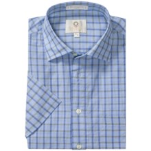Viyella Check Shirt - Spread Collar, Short Sleeve (For Men) in Sky - Closeouts