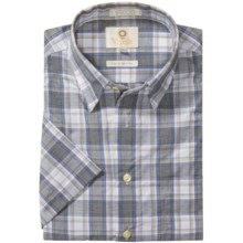 Viyella Cotton Check Shirt - Hidden Button-Down Collar, Short Sleeve (For Men) in Charcoal/Brown - Closeouts