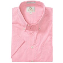 Viyella Cotton Check Shirt - Large Button-Down Collar, Short Sleeve (For Men) in Pink - Closeouts