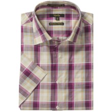 Viyella Cotton Plaid Shirt - Short Sleeve (For Men) in Purple Haze - Closeouts