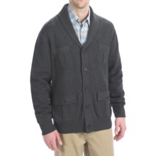 Viyella Cotton Shawl Cardigan Sweater - Button-Up (For Men) in Charcoal - Closeouts