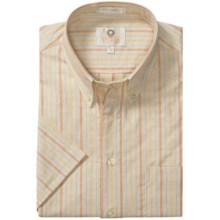 Viyella Cotton Stripe Sport Shirt - Button Down, Short Sleeve (For Men) in Orange - Closeouts