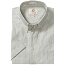 Viyella Cotton Stripe Sport Shirt - Button Down, Short Sleeve (For Men) in Pale Blue - Closeouts