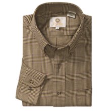Viyella Houndstooth Sport Shirt - Cotton-Wool, Long Sleeve (For Men) in Tan/Purple/Red - Closeouts