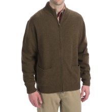 Viyella Lambswool Sweater - Full Zip, Long Sleeve (For Men) in Olive - Closeouts