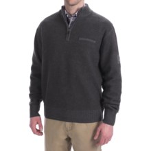 Viyella Merino Wool Sweater - Boiled Wool, Zip Neck, Long Sleeve (For Men) in Charcoal - Closeouts