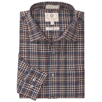Viyella Multi-Check Sport Shirt - Cotton-Wool, Long Sleeve (For Men) in 29 Brown