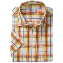 Viyella Multi-Windowpane Shirt - Spread Collar, Short Sleeve (For Men) in Amber Glow - Closeouts
