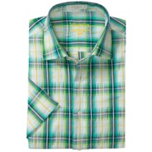 Viyella Multi-Windowpane Shirt - Spread Collar, Short Sleeve (For Men) in Green Glow - Closeouts