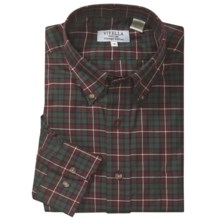 Viyella Plaid Sport Shirt - Button-Down Collar, Cotton Twill, Long Sleeve (For Men) in Burgandy/Olive - Closeouts