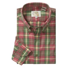 Viyella Windowpane Sport Shirt - Cotton-Merino Wool, Long Sleeve (For Men) in Lime/Pink/Cream - Closeouts