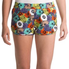 Volcom Rev Up Beach Shorts - Linen Blend (For Women) in Fire Red - Closeouts