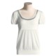 Votre Nom Metallic Detailed Sweater - Short Sleeve (For Women)