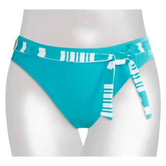 Waist-Tie Bikini Swimsuit Bottoms (For Women) in Turquoise