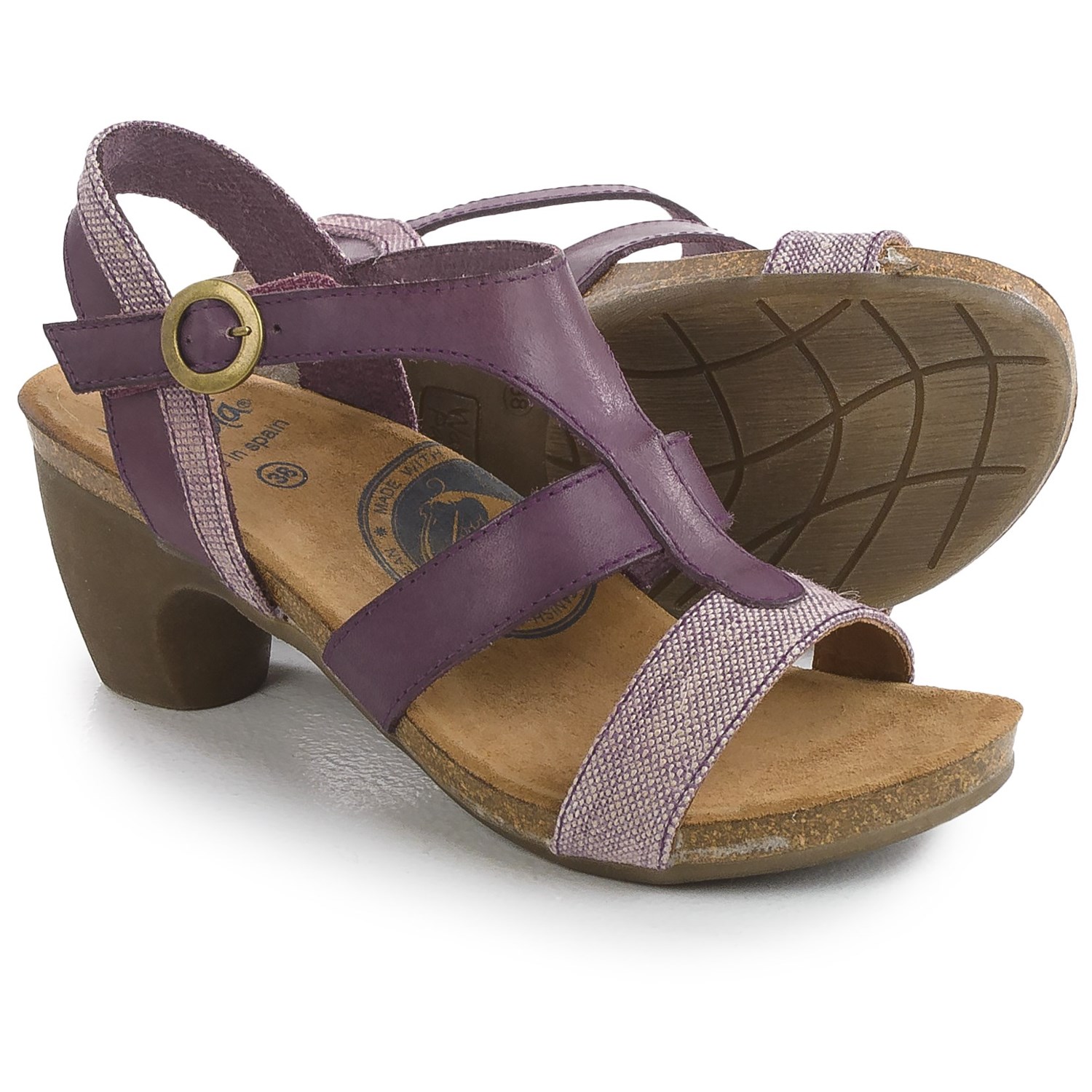 purple t strap sandals
