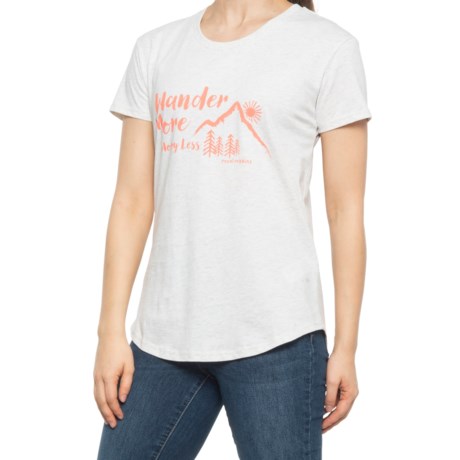 Royal Robbins Wander More T-Shirt - Organic Cotton, Short Sleeve (For Women) - WHITE HEATHER (L )