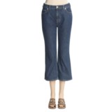 Washed Denim Crop Jeans (For Women)