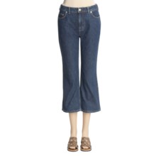 Washed Denim Crop Jeans (For Women) in Dark Indigo - 2nds