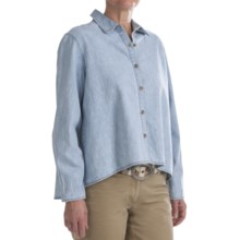 Washed Denim Shirt - Long Sleeve (For Women) in Light Blue - 2nds