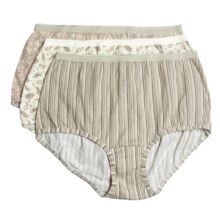Watson's Simply You! Cotton Underwear - Briefs, Plus Size, 3-Pack (For Women) in Taupe/Natural/Pink Print - Closeouts