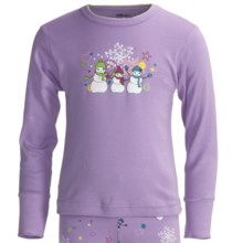 Watson’s Long Underwear Top - Long Sleeve (For Girls) in Purple Snowmen - Closeouts