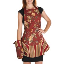Waverly Apron and Oven Mitt Set in Napoli/Chianti - Closeouts