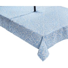 Waverly UV-Treated Water-Repellent Tablecloth - 60x84” in Ikat/Blue Damask - Closeouts
