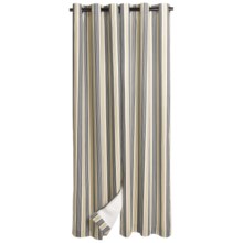 Weathermate Prelude Stripe Insulated Curtains - 80x84”, Grommet Top in Black/Grey - Closeouts