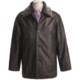 Weatherproof Vintage Buffalo Leather Car Coat - Detachable Shearling Collar (For Men)