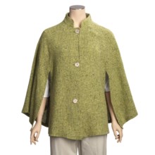 Weave of the Irish Wool Tweed Cape (For Women) in Spring Green - Closeouts