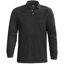 Wedge Golf Polo Shirt - Long Sleeve (For Men) in Black - Closeouts
