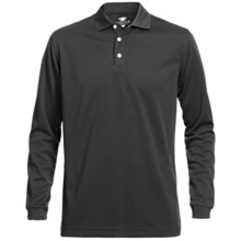 Wedge Mesh Golf Polo Shirt - Long Sleeve (For Men) in Black - Closeouts