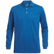 Wedge Mesh Golf Polo Shirt - Long Sleeve (For Men) in Cobalt - Closeouts