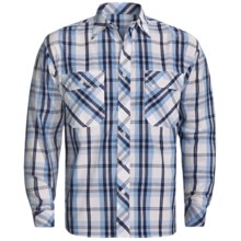 Weekendz Off Cotton Plaid Shirt - Long Sleeve (For Men) in Navy - Closeouts